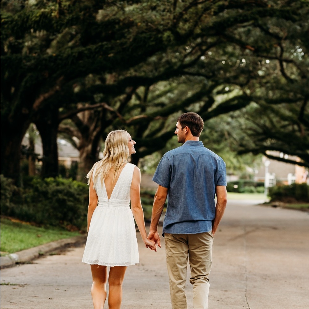 White Lace V-Neck Dress